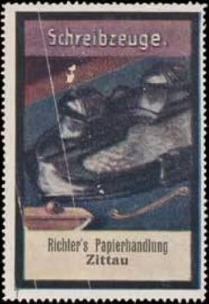 Seller image for Reklamemarke Schreibzeuge aus Richters Papierhandlung for sale by Veikkos