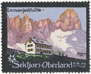 Bild des Verkufers fr Reklamemarke Bergsteigen Wandern Lamsenjochhtte zum Verkauf von Veikkos