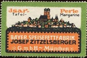 Bild des Verkufers fr Reklamemarke Isar - Perle - Tafel - Margarine zum Verkauf von Veikkos