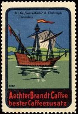 Seller image for Reklamemarke Schiff Nr. 10. Die Santa Maria des Christoph Kolumbus for sale by Veikkos