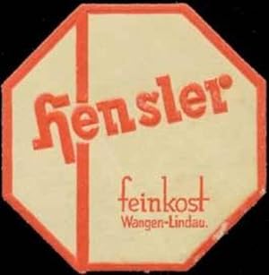 Seller image for Reklamemarke Hensler Feinkost for sale by Veikkos