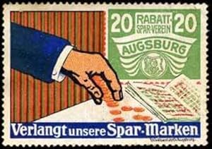 Bild des Verkufers fr Reklamemarke Rabattsparverein Augsburg zum Verkauf von Veikkos