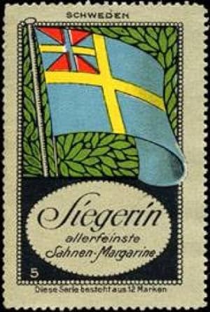 Bild des Verkufers fr Reklamemarke Flagge - Schweden zum Verkauf von Veikkos