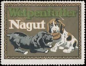 Seller image for Reklamemarke Hunde-Futter fr Hund und Welpen for sale by Veikkos