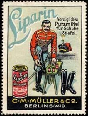 Seller image for Reklamemarke Liparin Schuhputz fr Soldaten for sale by Veikkos