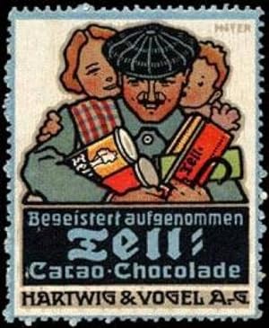 Immagine del venditore per Reklamemarke Begeistert aufgenommen Wilhelm Tell Schokolade venduto da Veikkos