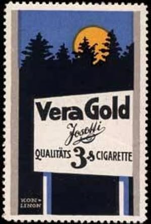 Bild des Verkufers fr Reklamemarke Vera Gold Zigaretten zum Verkauf von Veikkos