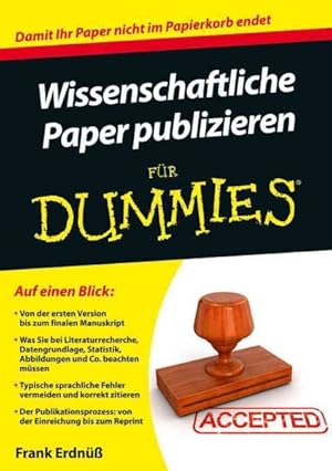 Imagen del vendedor de Wissenschaftliche Paper Publizieren Fur Dummies -Language: german a la venta por GreatBookPrices