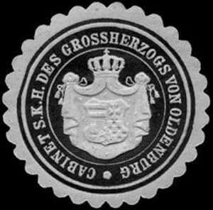 Bild des Verkufers fr Siegelmarke Cabinet Seiner Kniglichen Hoheit des Grossherzogs von Oldenburg zum Verkauf von Veikkos