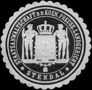 Bild des Verkufers fr Siegelmarke Staatsanwaltschaft bei dem Koeniglich Preussischen Landgericht - Stendal zum Verkauf von Veikkos