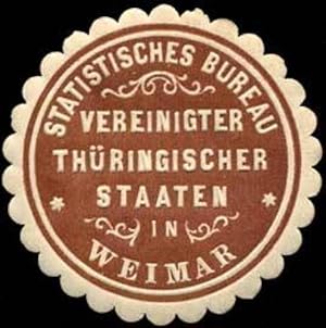Bild des Verkufers fr Siegelmarke Statistisches Bureau Vereinigter Thringischer Staaten in Weimar (Statistik) zum Verkauf von Veikkos