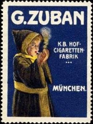 Reklamemarke G. Zuban Zigaretten Münchner Kindl