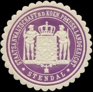 Bild des Verkufers fr Siegelmarke Staatsanwaltschaft bei dem K.Pr. Landgericht Stendal zum Verkauf von Veikkos