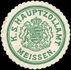 Bild des Verkufers fr Siegelmarke K. S. Hauptzollamt - Meissen zum Verkauf von Veikkos