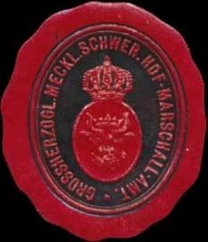 Bild des Verkufers fr Siegelmarke Gr. Meckl. Schwer. Hof-Marschall-Amt zum Verkauf von Veikkos