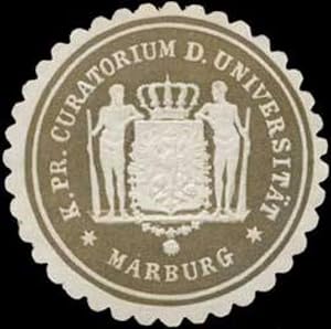 Bild des Verkufers fr Siegelmarke K.Pr. Curatorium der Universitt Marburg zum Verkauf von Veikkos