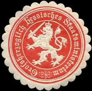 Bild des Verkufers fr Siegelmarke Gr. Hessisches Staatsministerium zum Verkauf von Veikkos