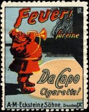 Seller image for Reklamemarke Feuerwehr-Mann - Zigaretten for sale by Veikkos