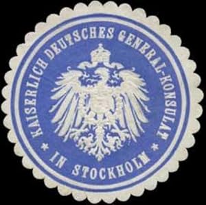 Bild des Verkufers fr Siegelmarke K. Deutsches General-Konsulat in Stockholm zum Verkauf von Veikkos