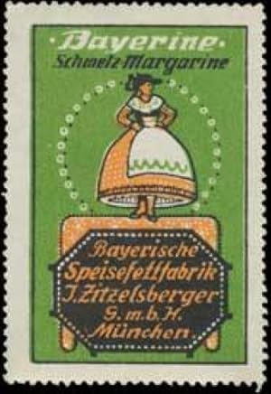 Bild des Verkufers fr Reklamemarke Bayerine Schmelz-Margarine zum Verkauf von Veikkos