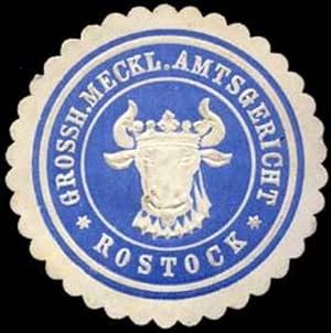 Bild des Verkufers fr Siegelmarke Grossherzoglich Mecklenburgisches Amtsgericht - Rostock zum Verkauf von Veikkos
