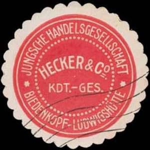 Bild des Verkufers fr Reklamemarke Jungsche Handelsgesellschaft Hecker & Co. KG zum Verkauf von Veikkos