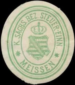 Bild des Verkufers fr Siegelmarke K.S. Bez. Steuer-Einnahme Meissen zum Verkauf von Veikkos