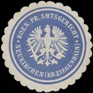 Bild des Verkufers fr Siegelmarke K.Pr. Amtsgericht Neukirchen-Kreis Ziegenhain zum Verkauf von Veikkos