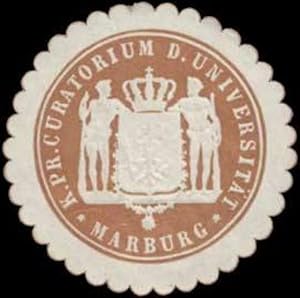 Bild des Verkufers fr Siegelmarke K.Pr. Curatorium d. Universitt Marburg zum Verkauf von Veikkos