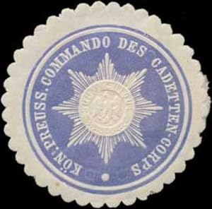 Bild des Verkufers fr Siegelmarke K.Pr. Commando des Kadettenkorps zum Verkauf von Veikkos