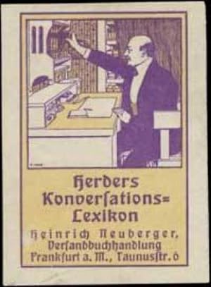 Bild des Verkufers fr Reklamemarke Herders Konversationslexikon zum Verkauf von Veikkos