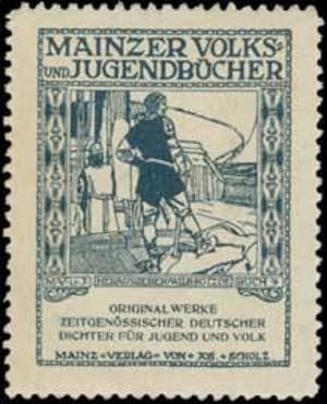 Bild des Verkufers fr Reklamemarke Mainzer Volks- und Jugendbcher zum Verkauf von Veikkos