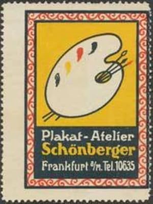 Bild des Verkufers fr Reklamemarke Plakat-Atelier zum Verkauf von Veikkos