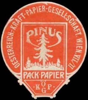 Bild des Verkufers fr Reklamemarke Pinus Pack-Papier zum Verkauf von Veikkos