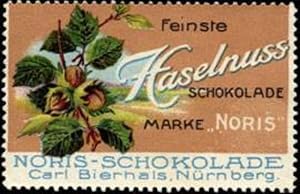 Seller image for Reklamemarke Feinste Haselnuss Schokolade Marke : Noris for sale by Veikkos