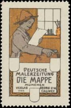 Seller image for Reklamemarke Deutsche Malerzeitung for sale by Veikkos