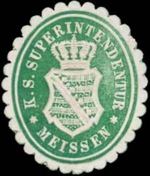Bild des Verkufers fr Siegelmarke K.S. Superintendentur Meissen zum Verkauf von Veikkos