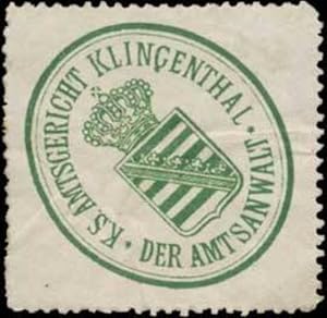 Seller image for Siegelmarke K.S. Amtsgericht Klingenthal der Amtsanwalt for sale by Veikkos