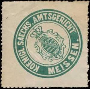 Bild des Verkufers fr Siegelmarke K.S. Amtsgericht Meissen zum Verkauf von Veikkos