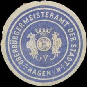 Bild des Verkufers fr Siegelmarke Oberbrgermeisteramt der Stadt Hagen/W. zum Verkauf von Veikkos