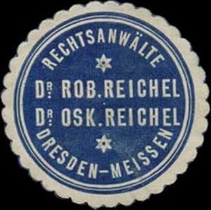 Bild des Verkufers fr Reklamemarke Rechtsanwlte Dr. Rob. Reichel, Dr. Oskar Reichel zum Verkauf von Veikkos
