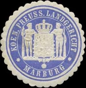 Bild des Verkufers fr Siegelmarke Koen. Preuss. Landgericht Marburg zum Verkauf von Veikkos