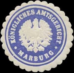 Bild des Verkufers fr Siegelmarke Knigliches Amtsgericht Marburg zum Verkauf von Veikkos