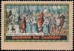 Bild des Verkufers fr Reklamemarke Geschichte der Deutschen 1418 zum Verkauf von Veikkos