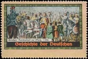 Bild des Verkufers fr Reklamemarke Geschichte der Deutschen 1356 zum Verkauf von Veikkos