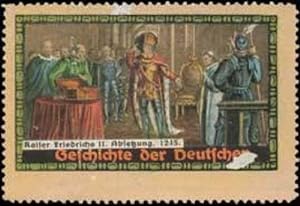 Bild des Verkufers fr Reklamemarke Geschichte der Deutschen 1245 zum Verkauf von Veikkos