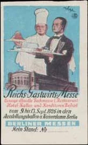 Seller image for Reklamemarke Reichs-Gastwirts-Messe for sale by Veikkos