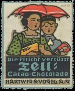 Seller image for Reklamemarke Die Pflicht verssst Tell Schokolade for sale by Veikkos