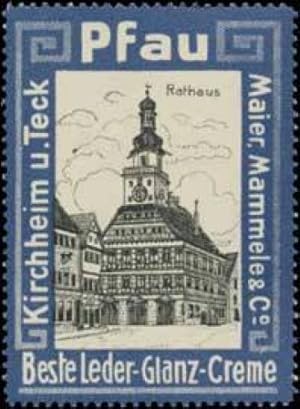 Bild des Verkufers fr Reklamemarke Rathaus von Kirchheim/Teck zum Verkauf von Veikkos