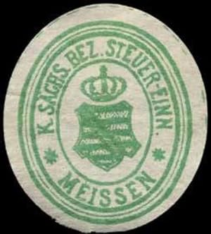 Bild des Verkufers fr Siegelmarke K. Schs. Bez. Steuer-Einnahme Meissen zum Verkauf von Veikkos